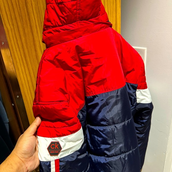 Calvin Klein Men’s Winter Jacket size XL tricolour red white and blue - Picture 4 of 8